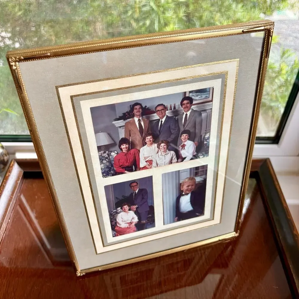 Vintage Hallmark Gold Tone Ornate 8x10 Triple Photo Frame
